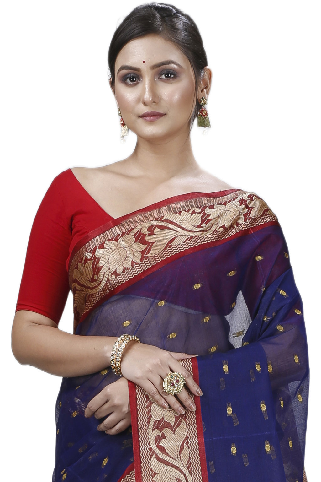 Blue Pure Cotton Unnati Tant Saree (1172)